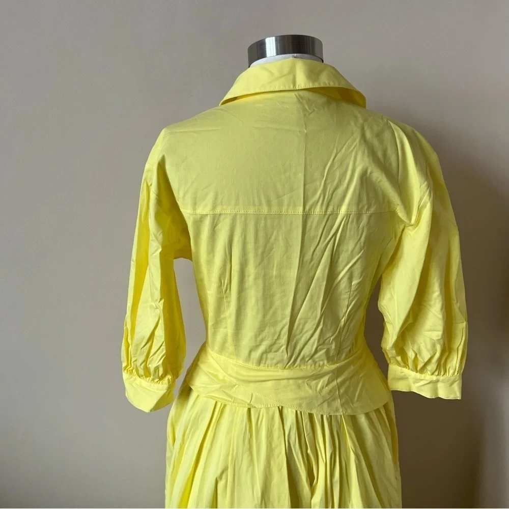 New! Cinq a Sept Camron Midi Dress in Dayglow Yellow nwot 17697
